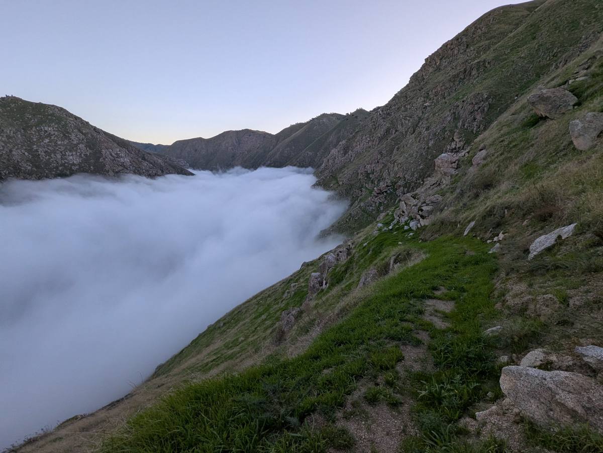 Fog filling the Kern Canyon