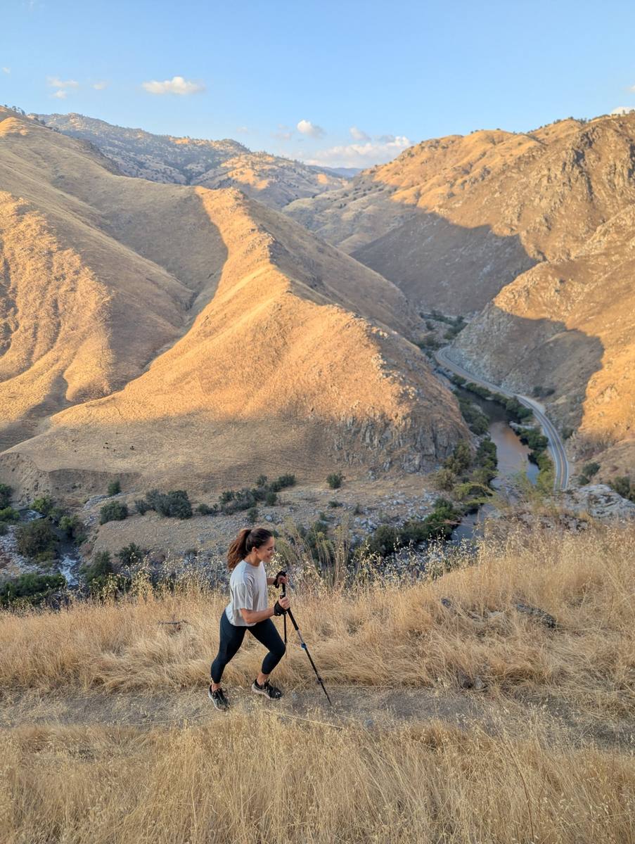 Hiker overlooking the Kern Canyon and Highway 178